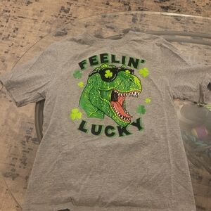 Gray and Green Graphic Short Sleeve Tee